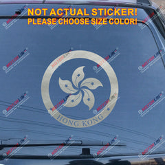 Hong Kong HK round Flag Regional Emblem Decal Sticker Car Vinyl pick size color