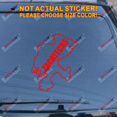Zacatecas ZAC State of Mexico Decal Sticker Mexican Map Outline Car Vinyl