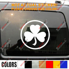 Shamrock Clover Decal Sticker Ireland Irish Car Vinyl pick size color roundel