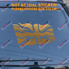 UK Waving Flag Union Jack British Decal Sticker Car Vinyl single color no bkgrd