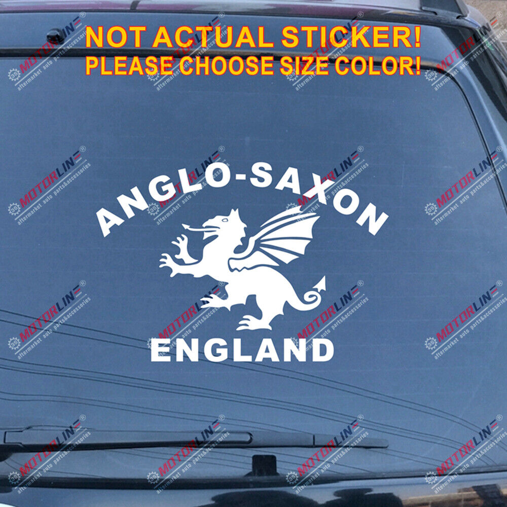 Anglo Saxon White Dragon Decal Sticker England English Car Vinyl pick size c