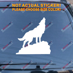 Howling Wolf Decal Sticker Car Vinyl pick size color no bkgrd die cut b