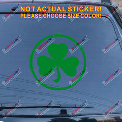 Shamrock Clover Decal Sticker Ireland Irish Car Vinyl pick size color roundel