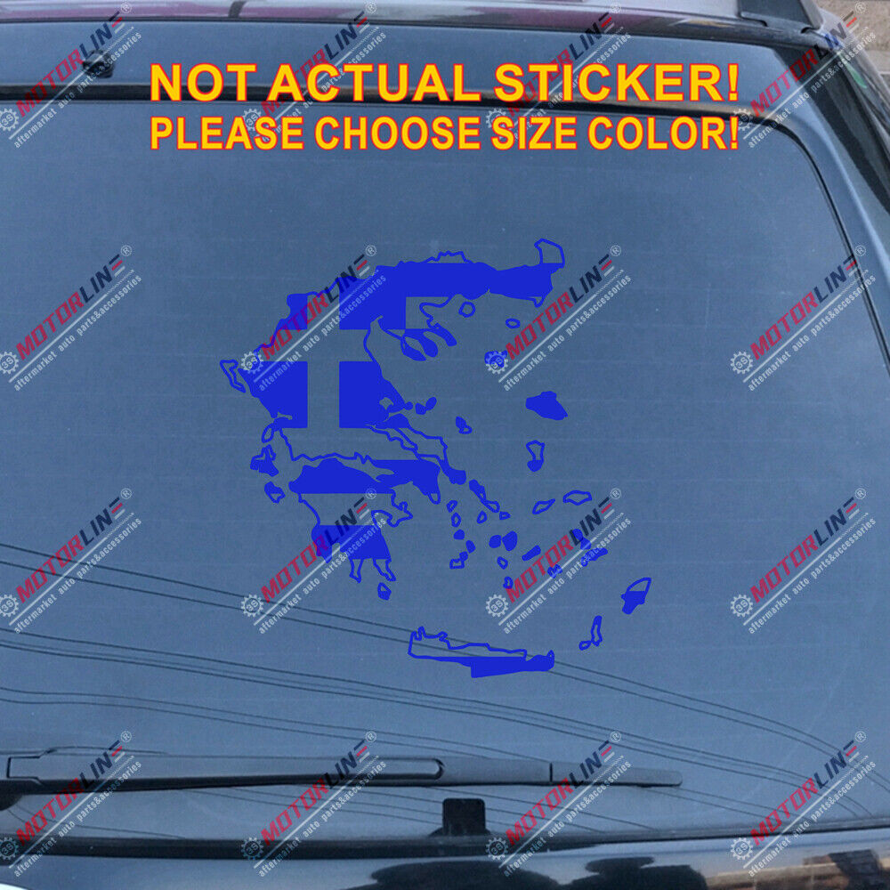 Flag Map of Greece Greek Decal Sticker Car Vinyl pick size color die cut