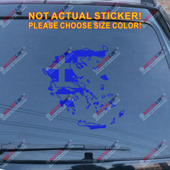 Flag Map of Greece Greek Decal Sticker Car Vinyl pick size color die cut