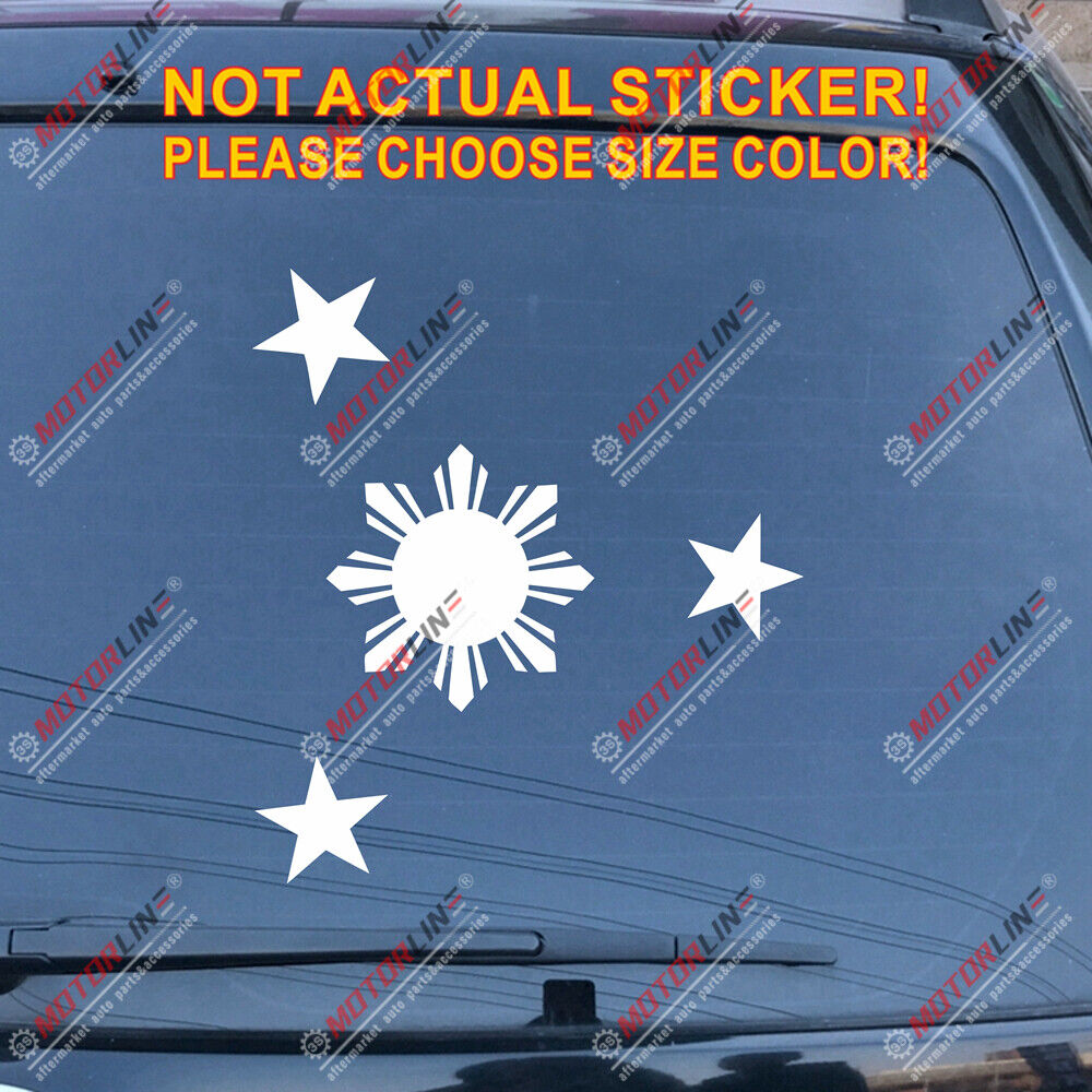 Eight-ray Sun with stars Flag of the Philippines Car Decal Sticker
