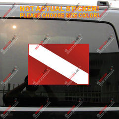 Diver Down Flag Dive Scuba Decal Sticker Vinyl reflective glossy Rectangle