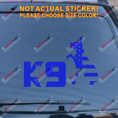 K9 K-9 Unit Police Dog American Flag Decal Sticker German Shepherd Car Vinyl