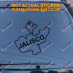 Jalisco State of Mexico Mexican Map Outline Decal Sticker Car Vinyl no bkgrd