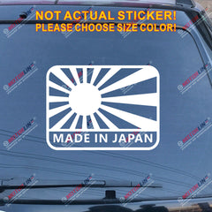 Made in Japan Japanese Rising Sun Flag Decal Sticker Car Vinyl pick size color