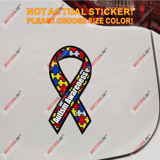 Autism Awareness Ribbon Jigsaw Decal Sticker Vinyl reflective glossy pick size