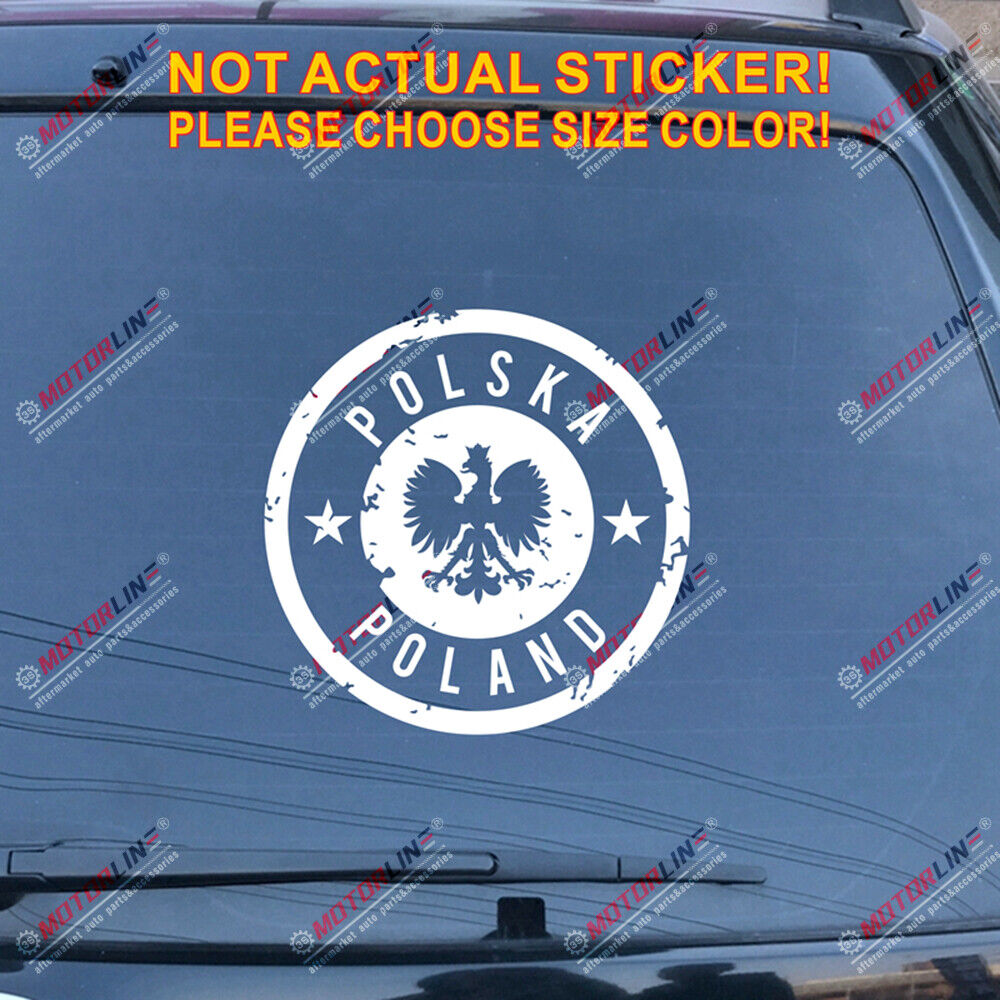 Poland Decal Sticker Polish Eagle Herb Polski Pride Vinyl stamped pick size