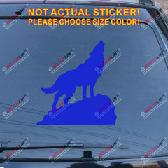 Howling Wolf Decal Sticker Car Vinyl pick size color no bkgrd die cut b