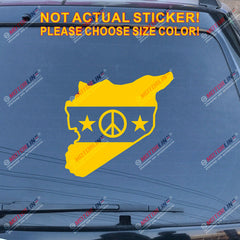 Syria Peace Sign Map Flag Decal Sticker Syrian Arab Republic Car Vinyl