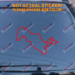 Uzbekistan Map outline Uzbek Decal Sticker Car Vinyl pick size color