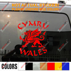 Wales Cymru Dragon Decal Sticker Welsh Y Ddraig Goch Car Vinyl pick size color a