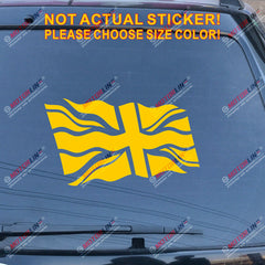 UK Waving Flag Union Jack British Decal Sticker Car Vinyl single color no bkgrd