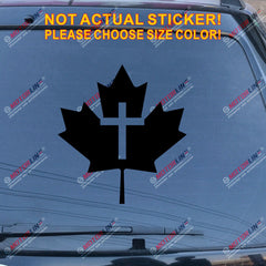 Canada Maple Leaf Jesus Cross Decal Sticker Car Vinyl pick size color no bkgrd