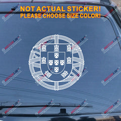 Portugal Portuguese Flag Seal Decal Sticker Car Vinyl round die cut no bkgrd
