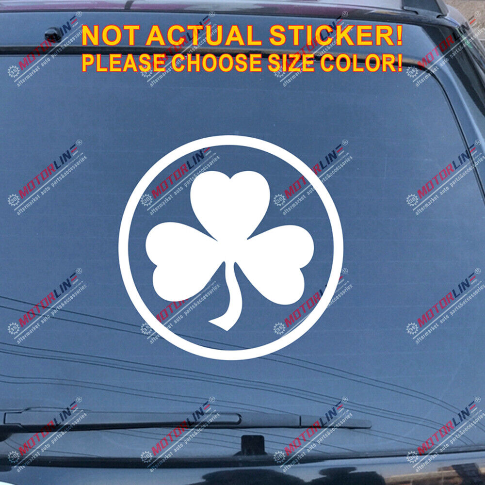 Shamrock Clover Decal Sticker Ireland Irish Car Vinyl pick size color roundel