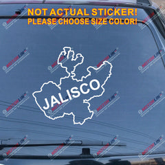Jalisco State of Mexico Mexican Map Outline Decal Sticker Car Vinyl no bkgrd