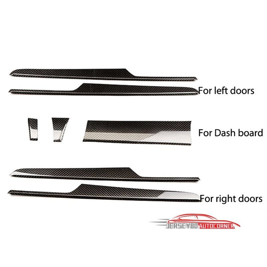 7 pc kit Real Carbon Fiber Interior Trim Dash Board Doors Fit Porsche Macan LHD