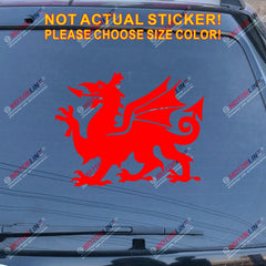 Wales Red Dragon Decal Sticker Welsh Y Ddraig Goch Car Vinyl pick size color e