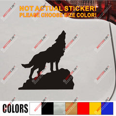 Howling Wolf Decal Sticker Car Vinyl pick size color no bkgrd die cut b