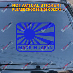 Made in Japan Japanese Rising Sun Flag Decal Sticker Car Vinyl pick size color