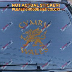 Wales Cymru Dragon Decal Sticker Welsh Y Ddraig Goch Car Vinyl pick size color a