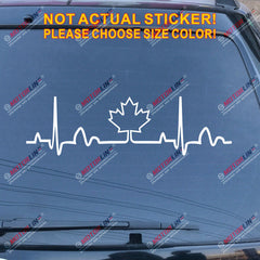 I Love Canada Maple Leaf Heart Beat EKG Decal Sticker Car Vinyl pick size color