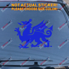 Wales Red Dragon Decal Sticker Welsh Y Ddraig Goch Car Vinyl pick size color e