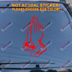 Praying Hands Decal Sticker Car Vinyl God Jesus Christian pick size color b