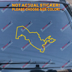Uzbekistan Map outline Uzbek Decal Sticker Car Vinyl pick size color