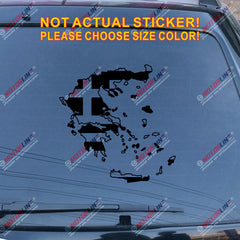 Flag Map of Greece Greek Decal Sticker Car Vinyl pick size color die cut