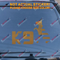 K9 K-9 Unit Police Dog American Flag Decal Sticker German Shepherd Car Vinyl