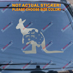 Australia Flag Kangaroo Aussie Decal Sticker Car Vinyl pick size color no bkgrd