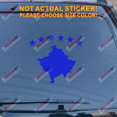 Kosovo Flag Map Stars Decal Sticker Car Vinyl pick size color no bkgrd die cut