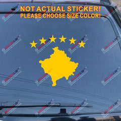 Kosovo Flag Map Stars Decal Sticker Car Vinyl pick size color no bkgrd die cut