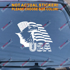 Bald Eagle USA American Flag Decal Sticker Car Vinyl die cut pick size color c
