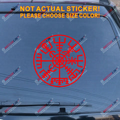Vegvisir Viking Runic Compass Decal Vinyl Sticker Viking Odin Round style f