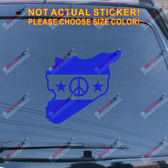 Syria Peace Sign Map Flag Decal Sticker Syrian Arab Republic Car Vinyl