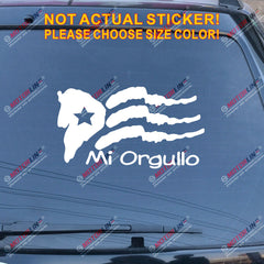Puerto Rico Flag PR Mi Orgullo Decal Sticker Car Vinyl pick size color no bkgrd