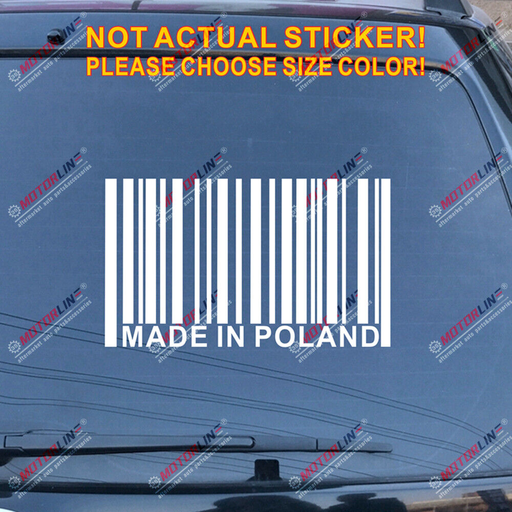 Made in Poland Barcode Decal Sticker Car Vinyl Polska Polish funny pick size