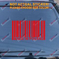 Made in Poland Barcode Decal Sticker Car Vinyl Polska Polish funny pick size