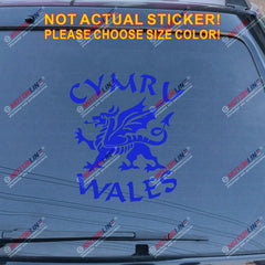 Wales Cymru Dragon Decal Sticker Welsh Y Ddraig Goch Car Vinyl pick size color a