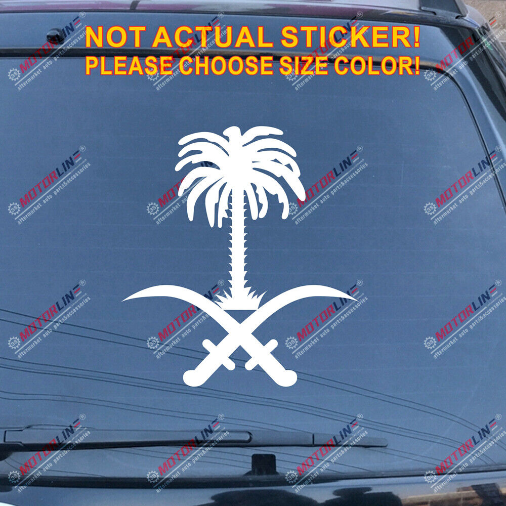 Coat of arms of Saudi Arabia Decal Sticker Car Vinyl pick size color no bkgrd