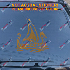 Dragon Head Viking Ship Decal Sticker Car Vinyl Norse Odin Nord pick size a