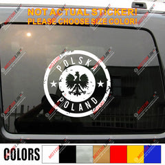 Poland Decal Sticker Polish Eagle Herb Polski Pride Vinyl stamped pick size