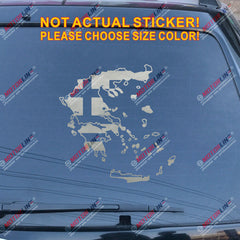 Flag Map of Greece Greek Decal Sticker Car Vinyl pick size color die cut
